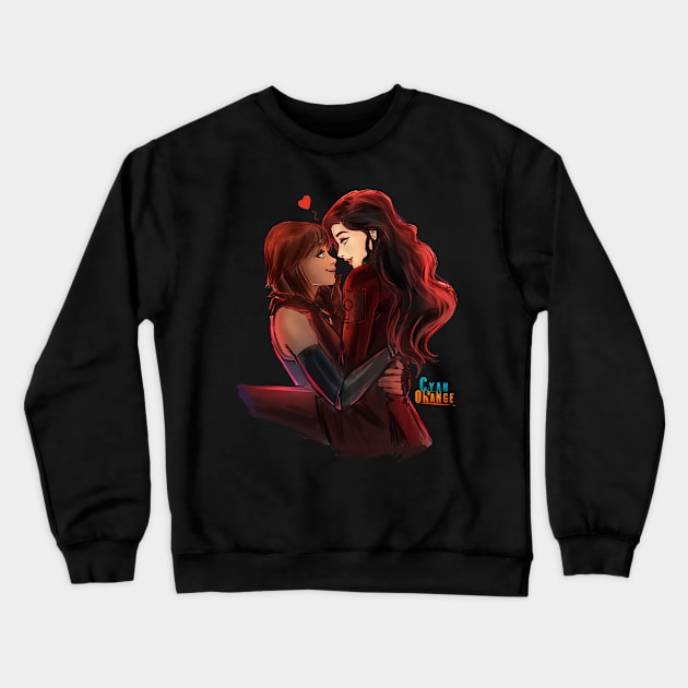 Korra & Asami Crewneck Sweatshirt by Cyan-Orange